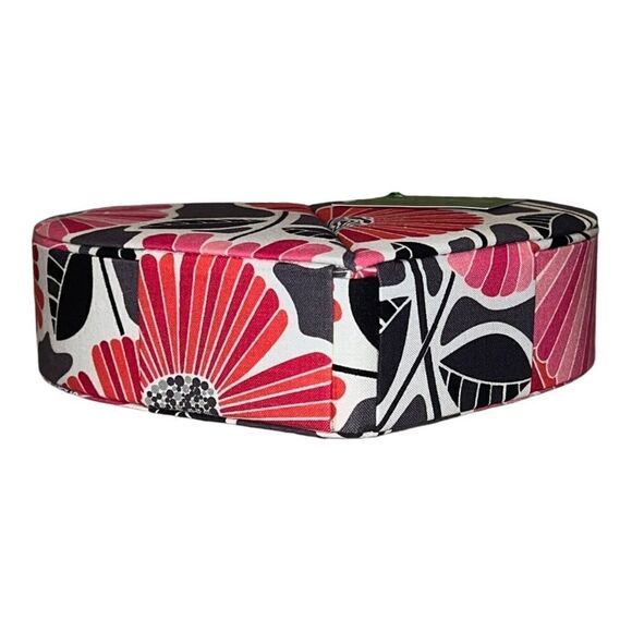 Vera Bradley Cheery Blossoms Heart to Heart Jewelry Case Red Gray NWT - Picture 4 of 5